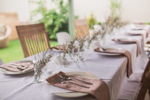 events table and linen for hire