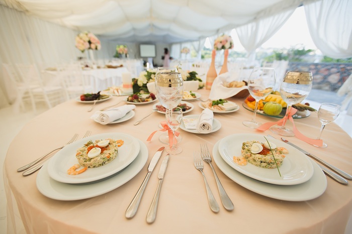 Beautiful banquet hall reception in a tent